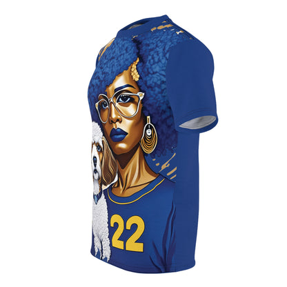 1922 poodle tee blue | black