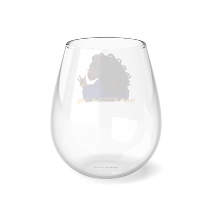 Poodle Girl Stemless Wine Glass, 11.75oz