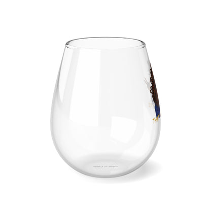 Poodle Girl Stemless Wine Glass, 11.75oz