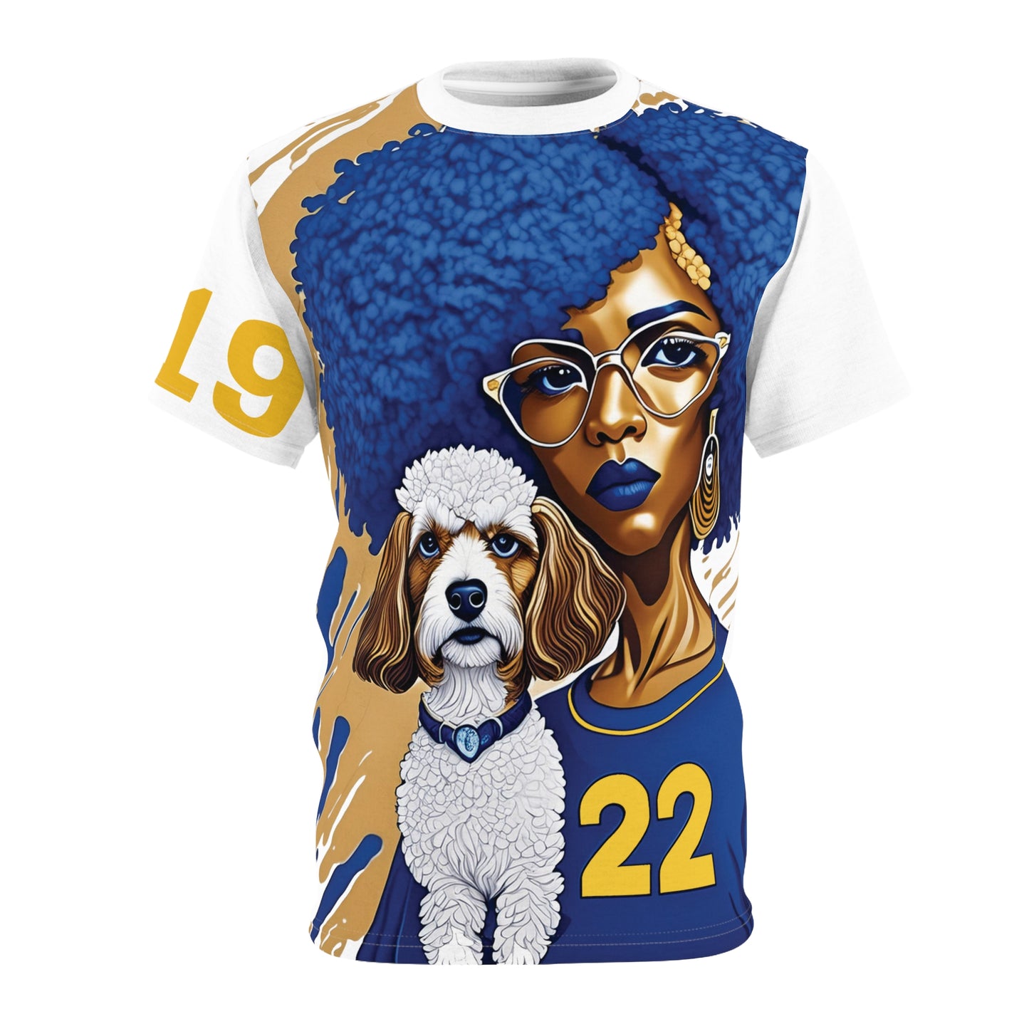 1922 poodle tee blue | black